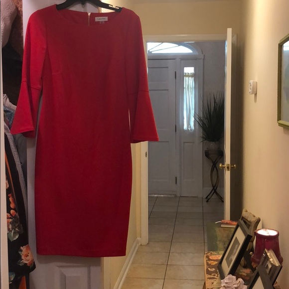 Red Calvin Klein dress sz8 - Picture 1 of 2